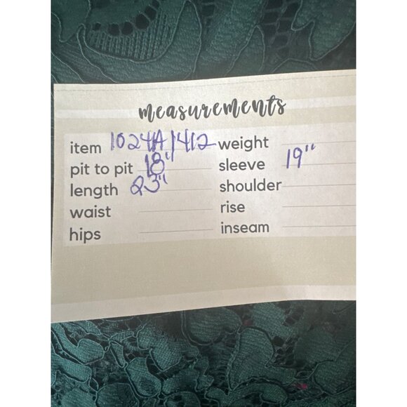 ZARA Small Forest Green Lace Bell Sleeve Blouse - Picture 12 of 13